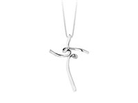 Necklace PG Gioielli Woman Croci Stilizzate in White Gold Diamante 0.02 Ct CRD160 - CRD160